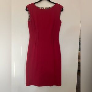 Tahari Vibrant Red Midi Dress